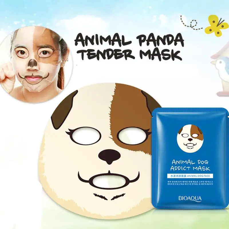 Bioaqua осветляет цвет лица милая собака животных серии Уход за кожей лица маска увлажняющая отбеливание завернутый маска масла Управление
