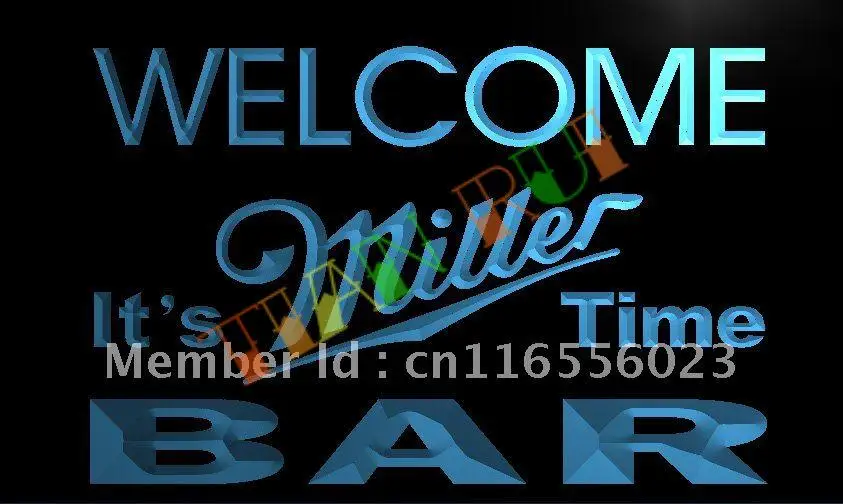 

LA672- BAR Welcome Miller Time Beer LED Neon Light Sign