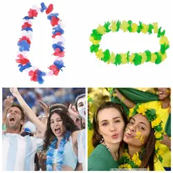 Международный Футбол матч болельщиков аплодисменты гирлянды флаг 2018 Новый Футбол развеселить подарок Гавайский венок поклонников