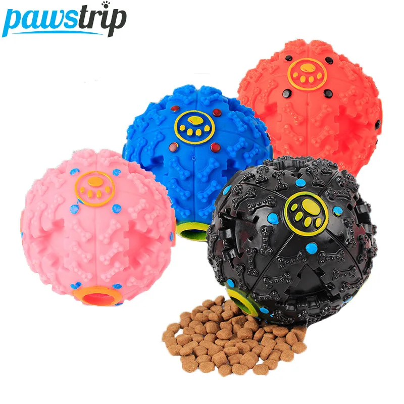 

Pawstrip 3 Size Rubber Ball Dog Toys Food Dispenser Dog Chew Toys Interactive Small Puppy Treats Dispenser 7/9/11cm