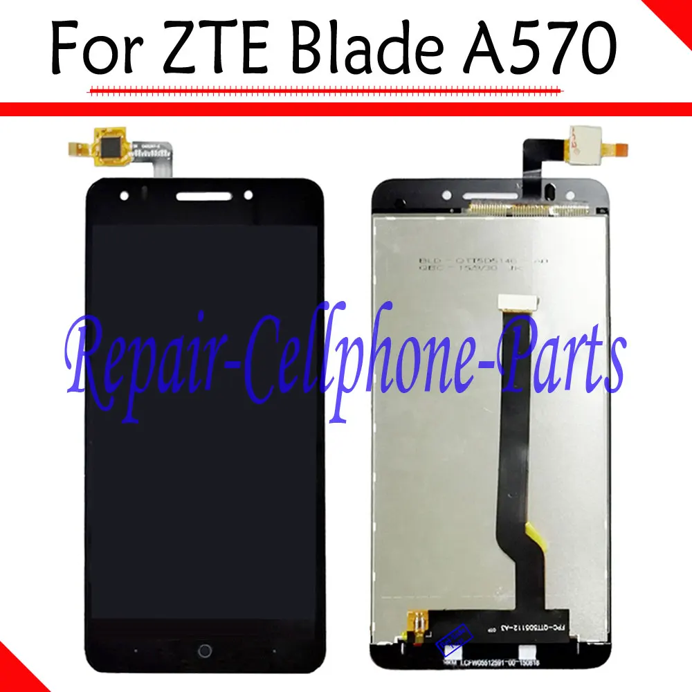 

Black 100% New Full LCD DIsplay + Touch Screen Digitizer Assembly For ZTE Blade A570 Free Shipping With Tracking Number