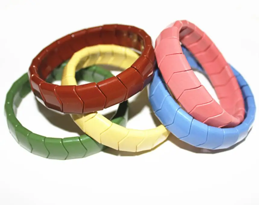 

Green Black Pink Men Women Power Ionic Energy Ion Tourmaline Beads Stretch Bracelet Health Tourmaline Bracelets