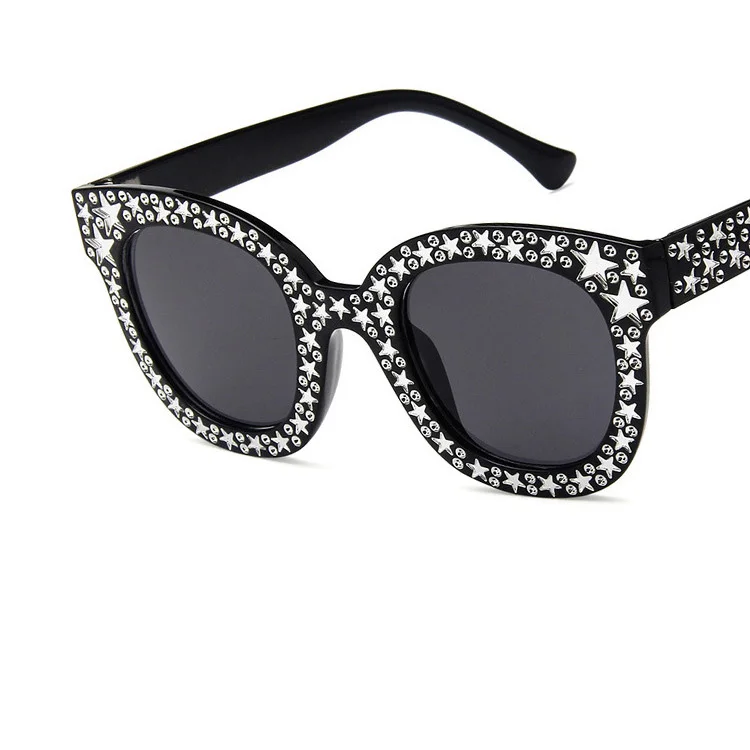 Zonnebril Dames солнцезащитные очки для женщин и мужчин, круглые винтажные Ретро солнцезащитные очки, фирменный дизайн, Hombre Oculos De Sol Feminino G56 - Цвет линз: black grey