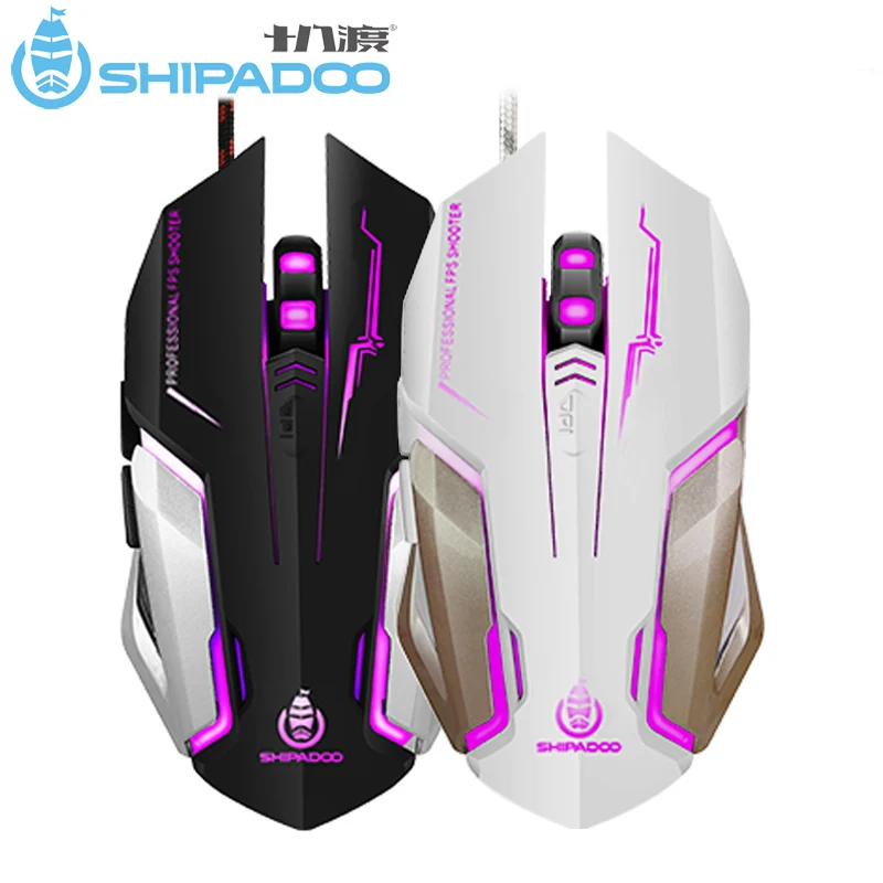 SHIPADOO RF3 эргономичный Мышь геймер Проводные оптические Игры мыши 6 кнопок 1600 Точек