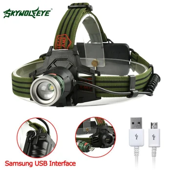 

8000 LM Q5 LED Rechargeable USB Headlamp 18650 Headlight 3 Modes Flashlight Zoomable Camping Torch Lamp Rechargeable Headlamp