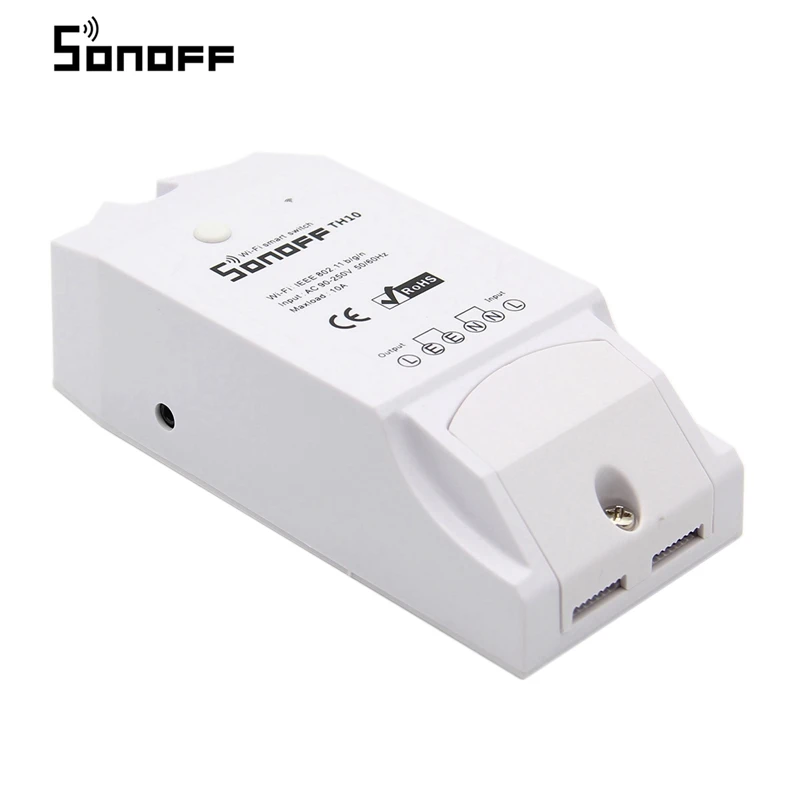 

SONOFF TH10 Smart Home Automation WiFi Smart Switch Temperature And Humidity Sensor Remote controller Via Smartphone New