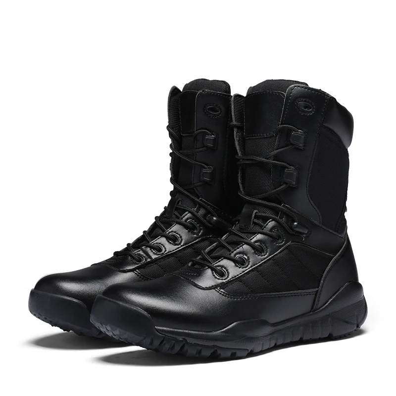 Humtto мужские армейские ботинки уличные тактические ботинки Водонепроницаемая горная обувь для восхождения треккинговые ботинки военные тренировочные тактические ботинки - Цвет: Черный