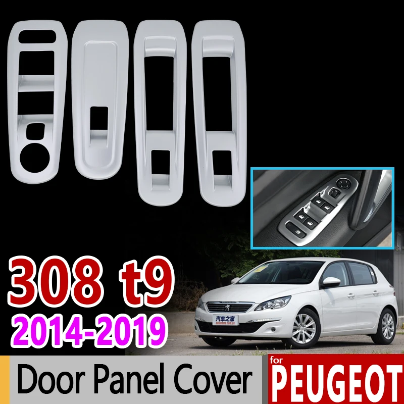 Для peugeot 308 ii t9 2014 2018 хромированная отделка Набор оконных переключателей панель