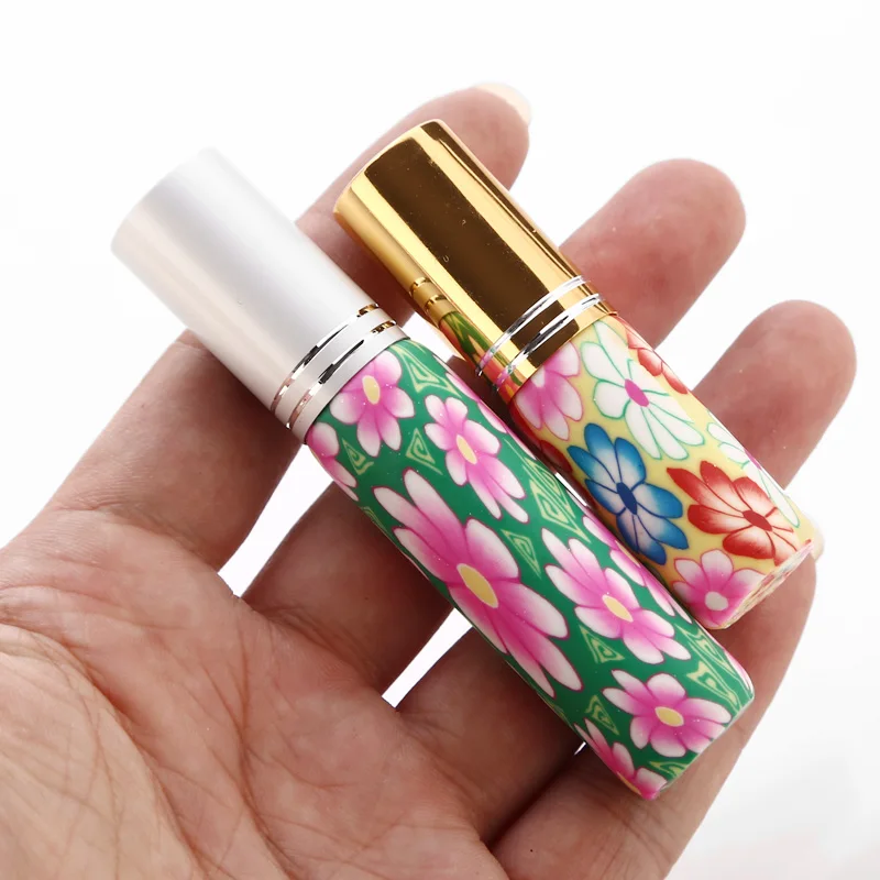 

10pcs/lot 5ml 10ml Portable Colorful Glass Perfume Bottle With Atomizer Empty Parfum Case With Spray For Trave