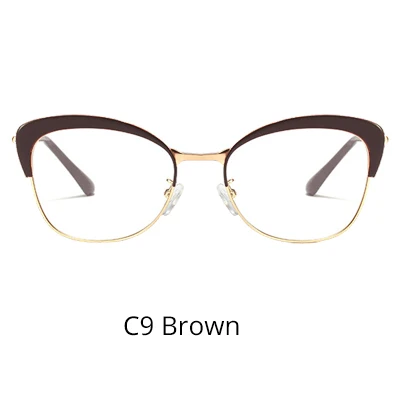 Ralferty близорукость очки оправа Женские винтажные кошачий глаз очки очков Оптический Рецепт; очки оправа Мода F95508 - Цвет оправы: C9 Brown