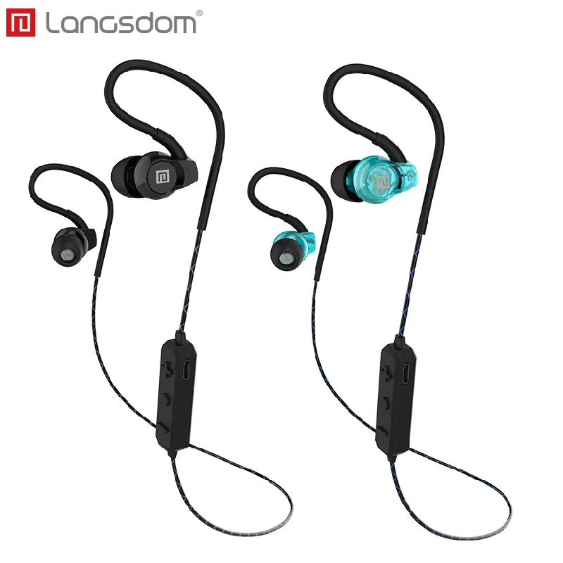 

Langsdom BS80 New Sport Wireless Bluetooth Earphone with mic Bass Stereo Music Headset for Phone Fone de ouvido Auriculares UM