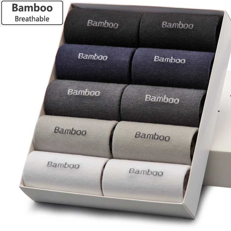 Bendu Мужские бамбуковые носки бренд гарантия Антибактериальный удобный дезодорант дышащий повседневный бизнес-мужской носок (10 пар/лот)
