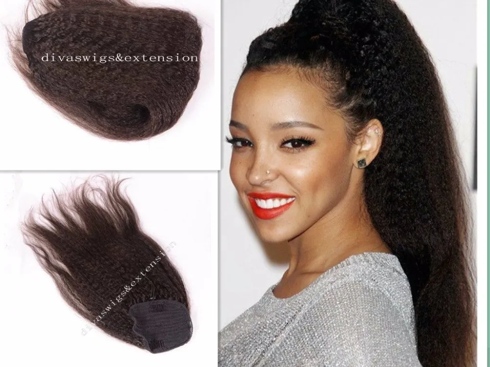 Top Quality Kinky Straight Ponytail Human Hair Virgin -7984