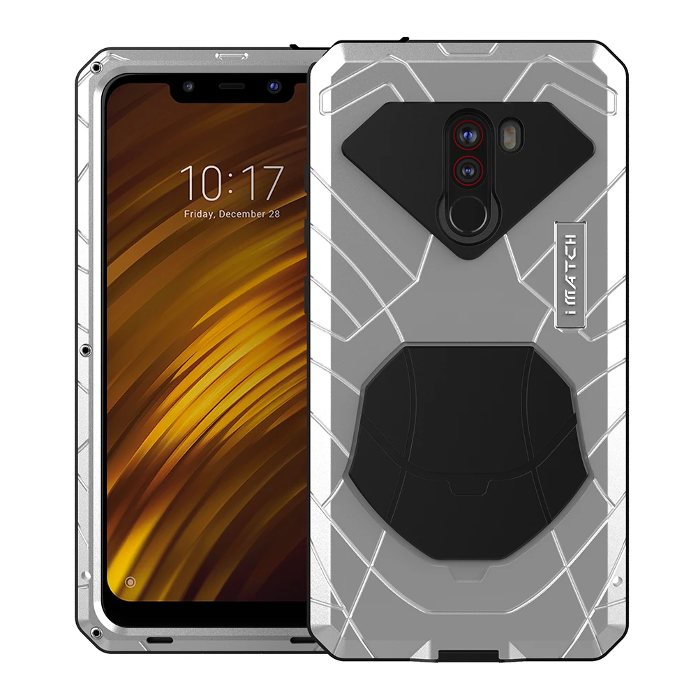 Для Xiaomi mi Pocophone F1 твердый корпус для телефона Алюминиевый металлический протектор экрана из закаленного стекла для Xiao mi 9 T сверхмощный протектор