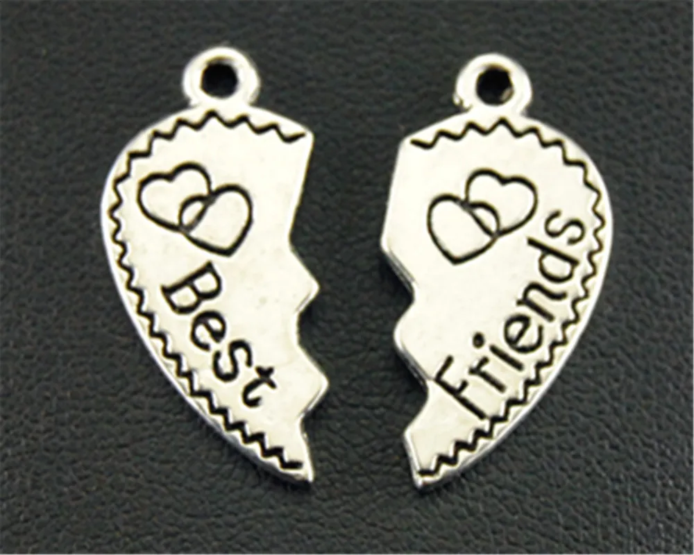 3sets(6pcs) Silver Color Best FRIENDS Puzzle Charm DIY Jewelry Findings
