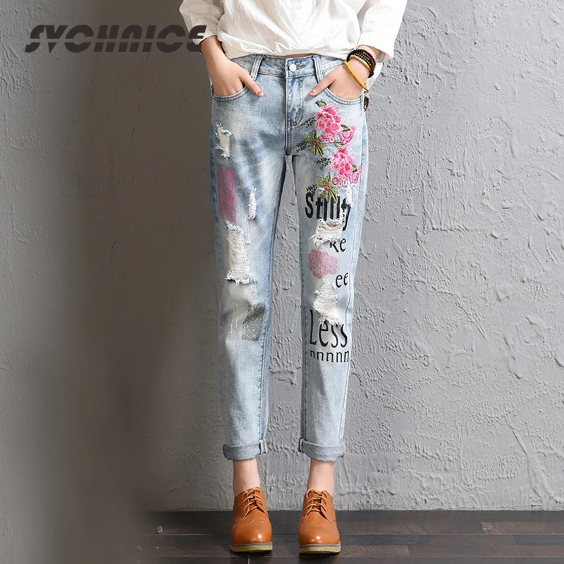 Boyfriend Ripped Jeans For Woman 2018 Hole Vaqueros Mujer