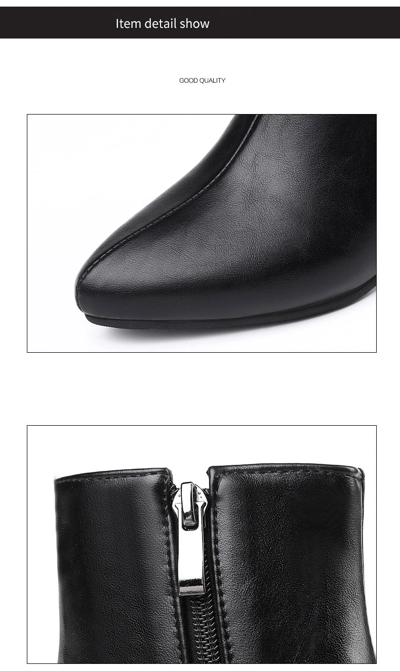 RQFF Brand Winter Boots Women With Box Big size 34-43 Shoes Woman 6CM Heel Ankle Boot Female Footwear Gold Leather Ladies Shoe (13)