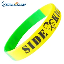YERLLSOM 200 шт/партия заказной 1 цветной печатный логотип сегментированные браслеты из силиконового каучука для мероприятий P012401