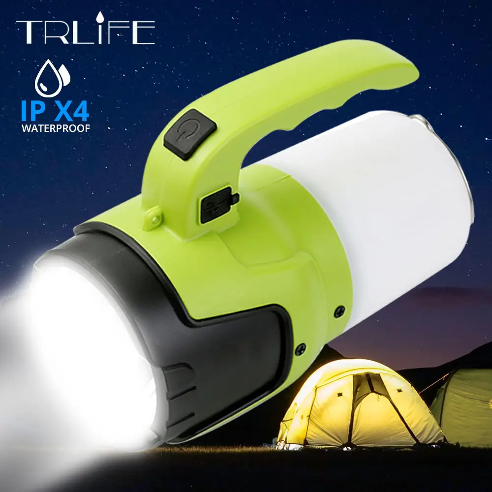 

4000mAh USB Rechargeable LED Camping Portable Spotlight Lantern Flashlight Searchlight Outdoor Light Torch for Camping Fishing