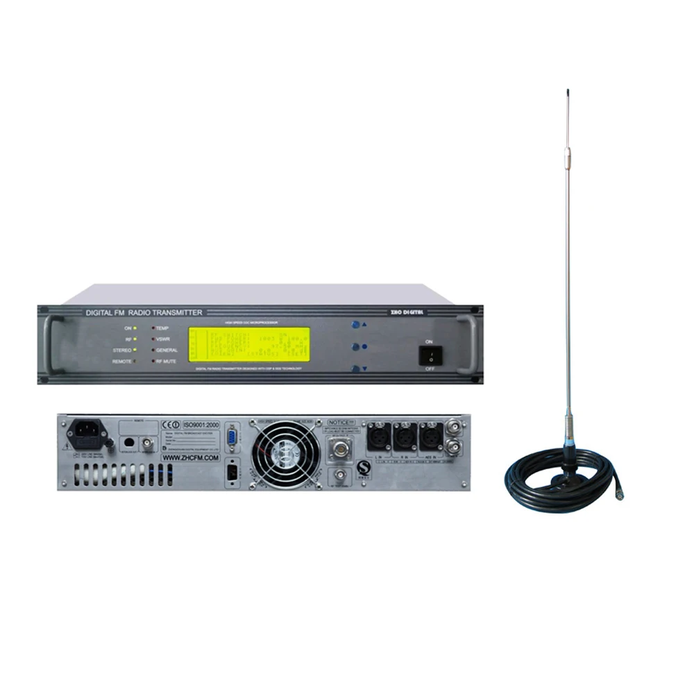 

ZHC618F 30W fm radio broadcast transmitter PLL DSP audio and CA200 car sucker antenna a kit