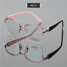 MONGOTEN Для женщин Мода сплава половина обод асферических оптических очки красный фиолетовый пресбиопии рецепту Goggle ретро очки для чтения