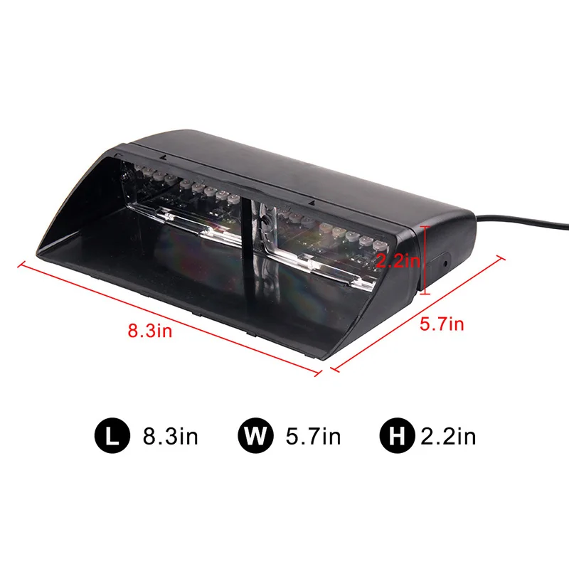 16 LED Blue Strobe Dash Deck Light , Police Windshield visor warning LED dash Strobe Visor Light Red Blue Yellow White car Viper S2 Signal flashing led warning light Police Strobe Flash emergency Lights (4)