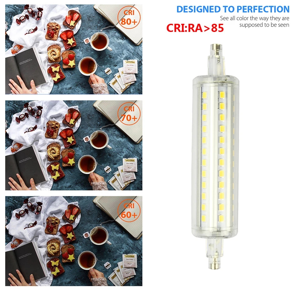 R7S 220V светодиодный 2835SMD трубки лампы 78 мм 118 AC85 265V Алюминий кукурузная лампа 7W 15W