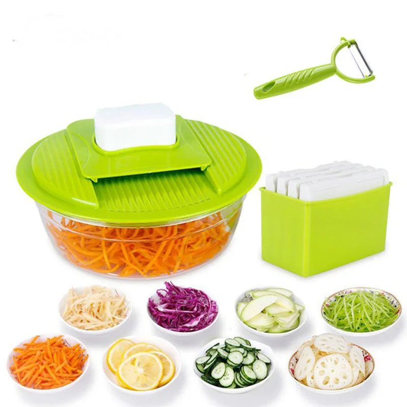 

2018 Practical Durable Mulifunctional Stainless Steel Vegs Fruits Slicer Cutter Veg Grater Useful Kitchen Gadgets Tools