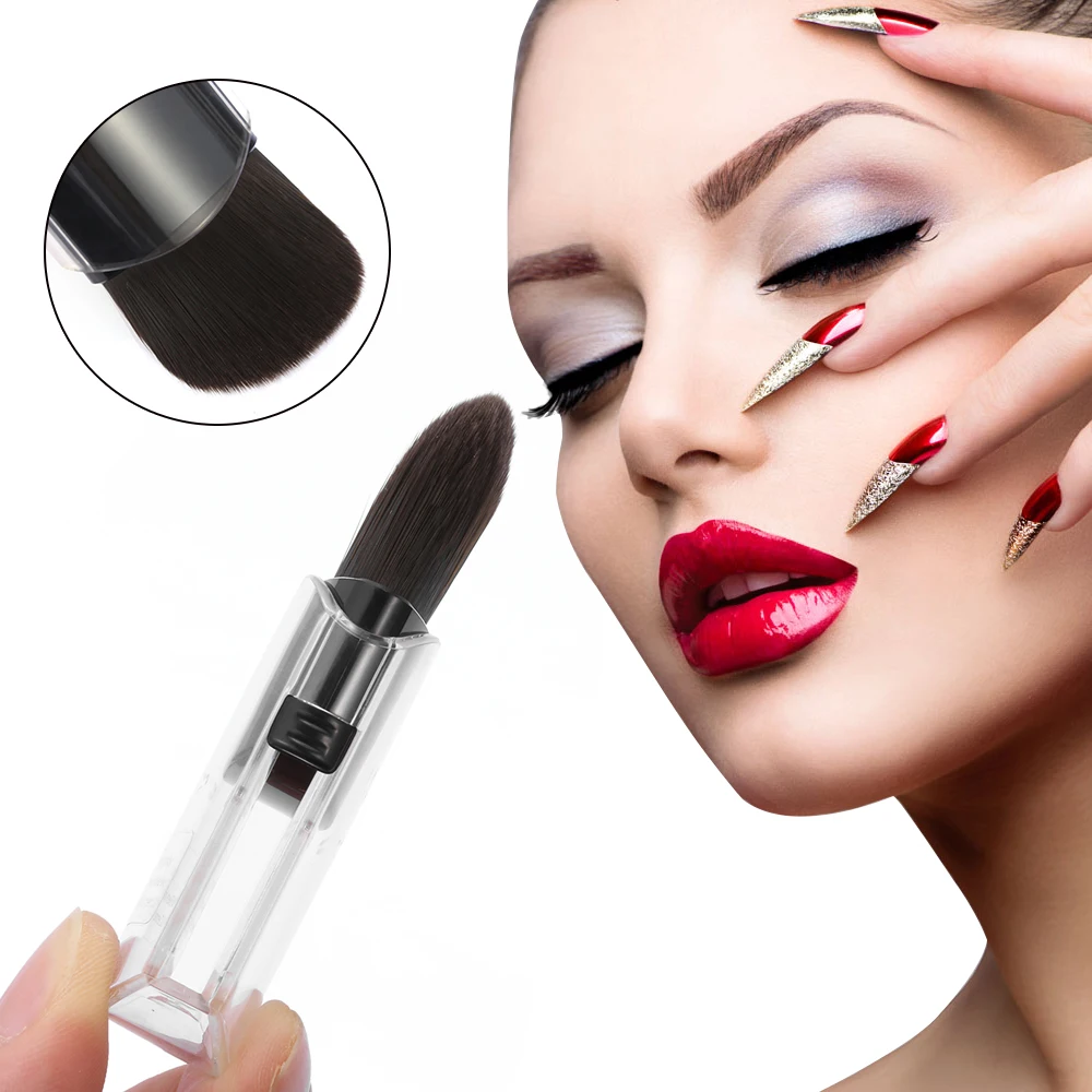 

1Pcs Single Retractable Makeup Brush Portable Foundation Loose Powder Blush Brush face Beauty Cosmetic Tool