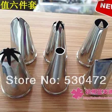 6 шт. Набор для украшения рта инструменты для украшения печенья из нержавеющей стали