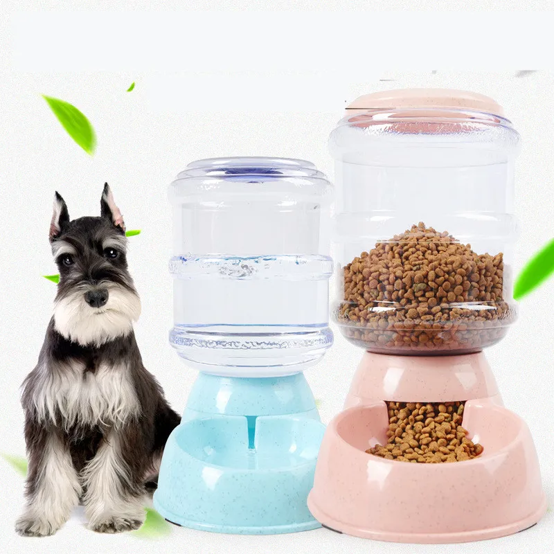 

2PCS Replenish Pet Food for Dog Cat Animal Automatic Gravity Dry Food Storage Bottle Bowl Dish Stand Pet Waterer Feeder MayT4