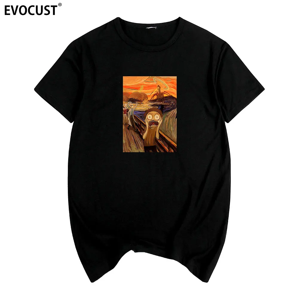 

Rick and morty the scream Edvard Munch Anime T-shirt Cotton Men T shirt New TEE TSHIRT Womens unisex Fashion