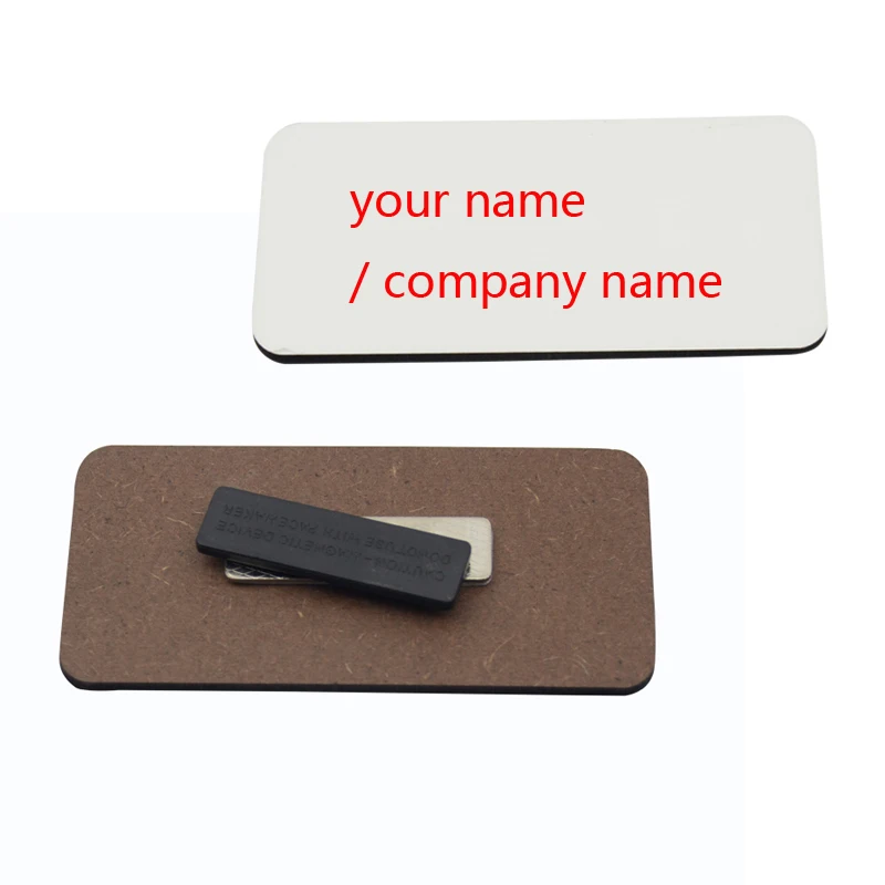 

Customized Name Tag Magnetic Wooden name ID Tag Badge Fastener Holder Magnet Strong Badge Holder