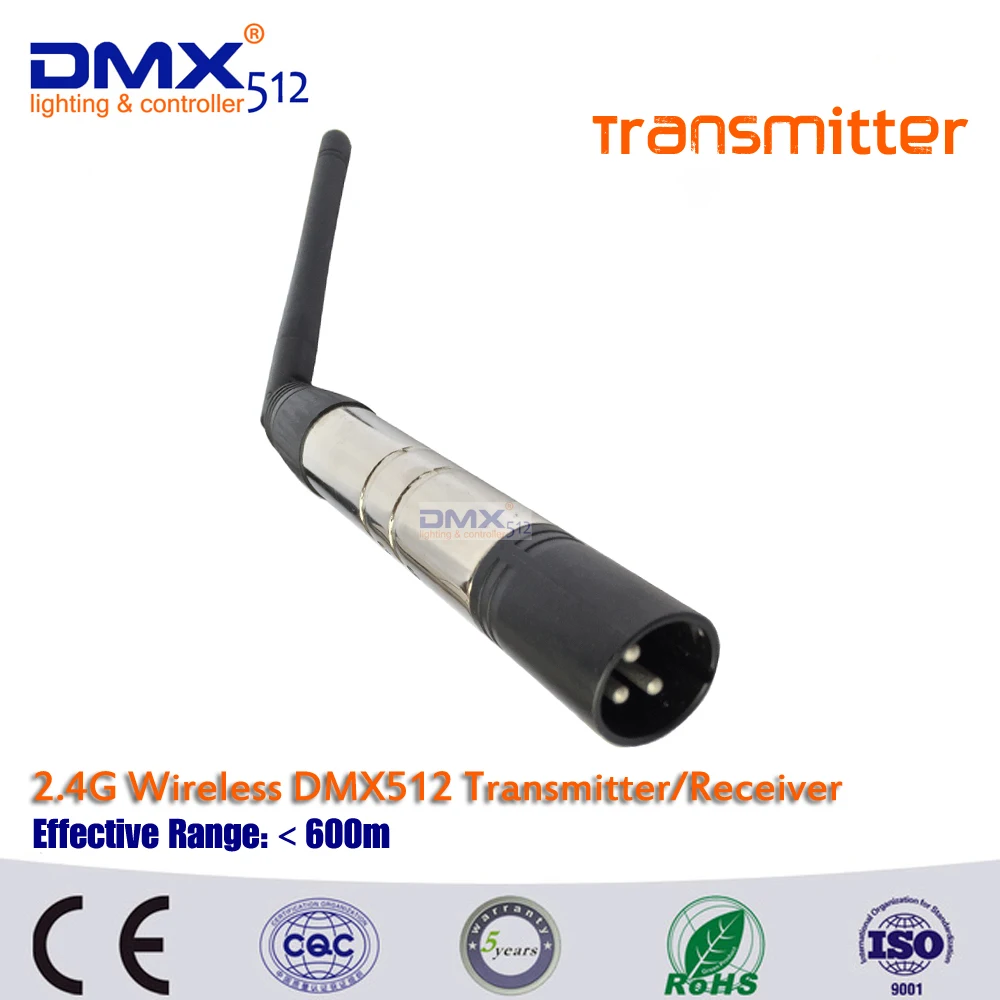 DHL Бесплатная доставка 2.4 г ISM DMX512 Беспроводной Женский Мужской 3pin XLR передачи приемник устройства для Светодиодное освещение этап Moving par