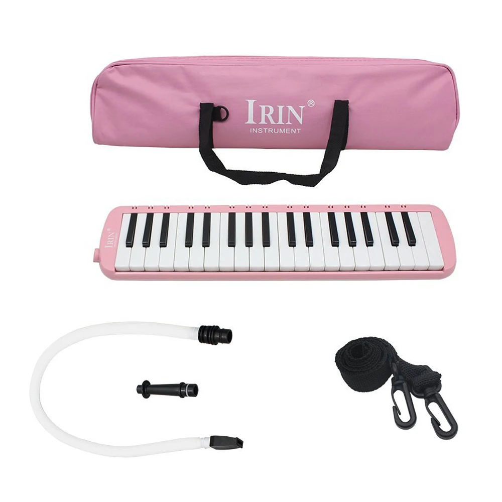1 Набор 37 фортепианных ключей, музыкальный инструмент с сумкой для переноски для студентов, начинающих детей, розовый