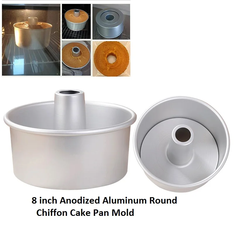8 inch Anodized Aluminum Round Chiffon Cake Pan Moldin Cake Molds from