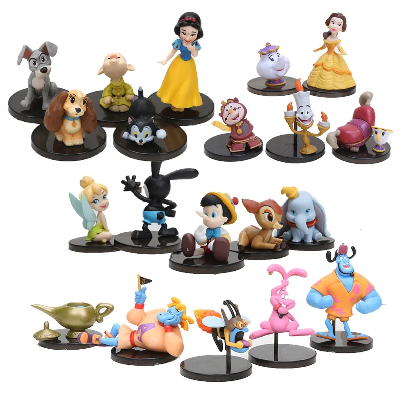

5pcs/set Cartoon Princess Figure Dolls Princess Snow white Tinkerbell Belle Aladdin and the magic lamp PVC Action Figure Toys