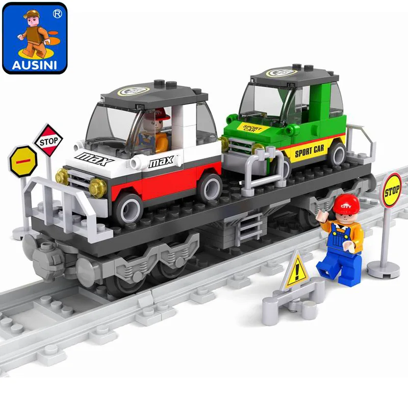 

Model building kits compatible with loge city Rail train 186 pcs 3D blocks Educational model building toys hobbies for children