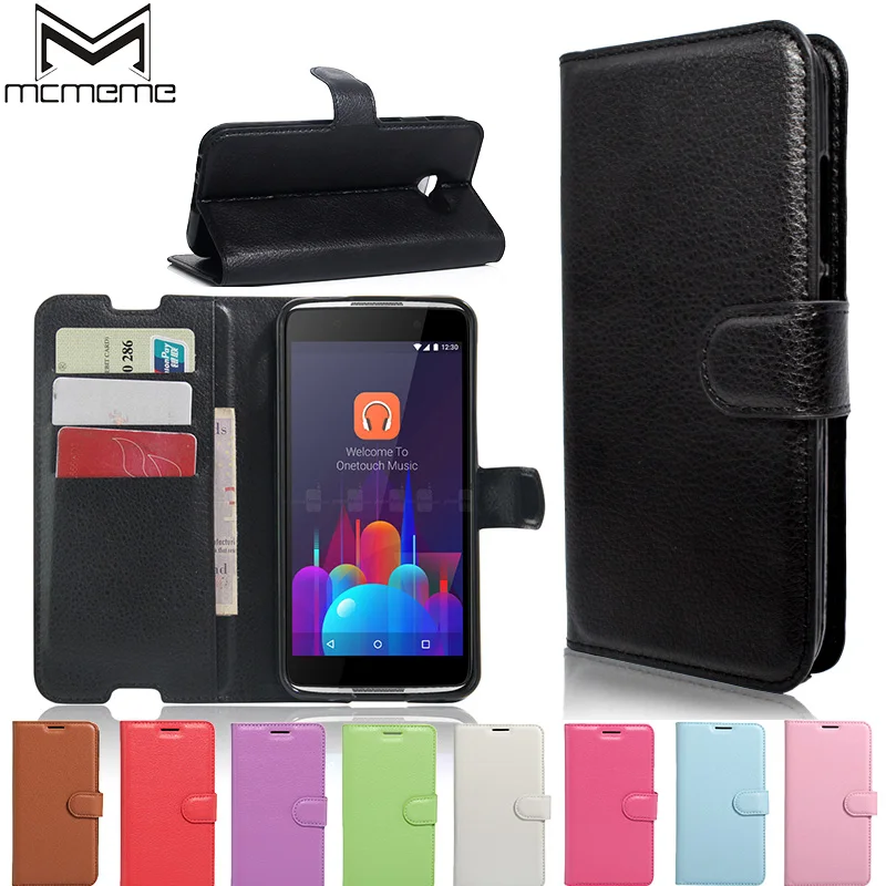 

MCMEME For Alcatel Idol 4 case Luxury Flip Wallet PU Leather Silicon Back Cover Case For Alcatel Idol 4 4S Case With Card Slot