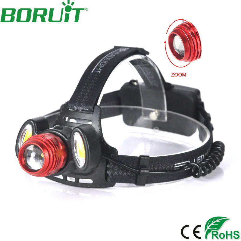 

BORUiT XML T6 LED Headlamp Flashlight Zoomable Portable Rechargeable Headlight Tactical Camping Hunting Head Torch Light 18650