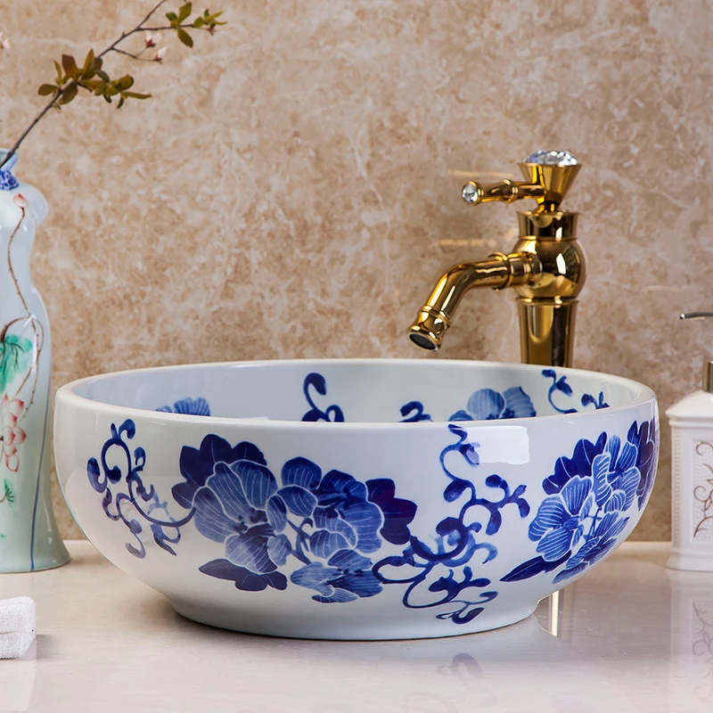 China Artistic Handmade Art wash basin Ceramic Counter Top Wash Basin Bathroom Sinks hand wash basin sink bathroom sinks (11)