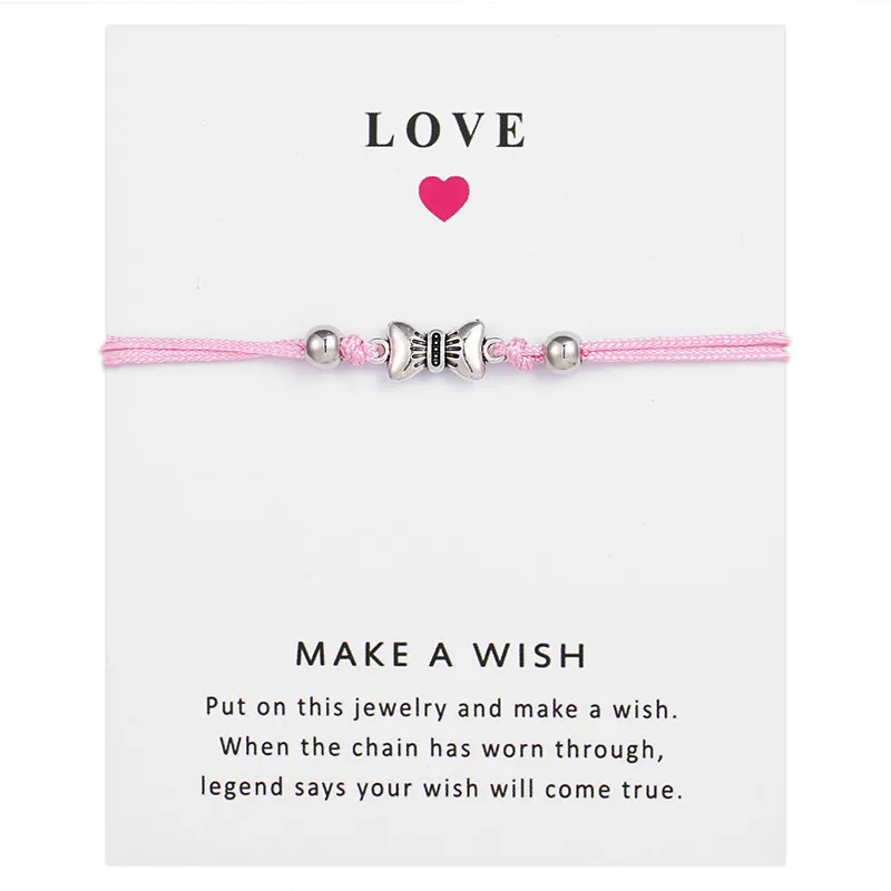 

Fashion Card Bracelet 30 Styles Adjustable Rope Chain Silver Alloy Pendant Charm Bracelets For Women Girl Mother Friendship Gift