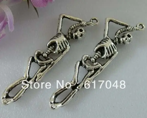 Wholesale 120pcs zinc alloy skull charms 42x12mm C480C | Украшения и аксессуары