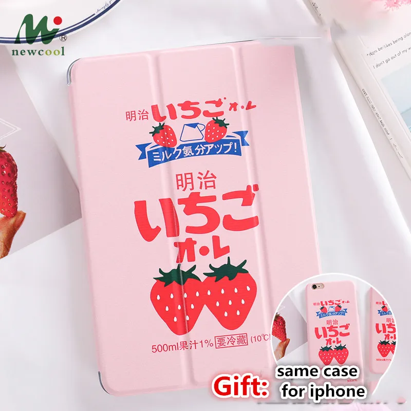 Клубничный Чехол-книжка на магнитной застежке Чехол для iPad Pro 9,7 11 Air 10,5 10,2 12,9 мини-платье на возраст 2, 3, 4, 5, планшет чехол для нового iPad 9,7 7th