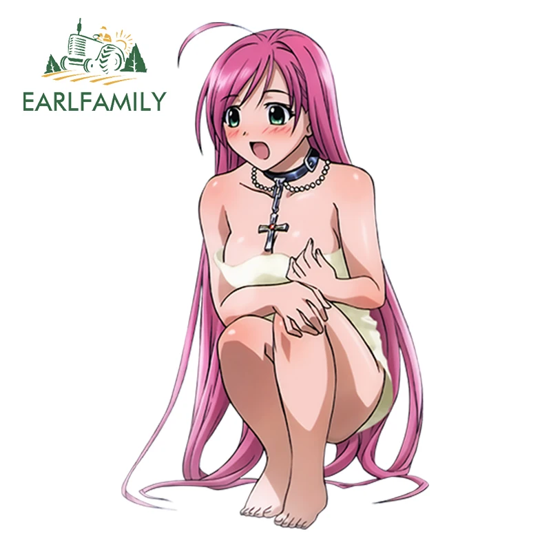 

EARLFAMILY 13cm x 7.9cm 3D Car Stickers Hot Girl Anime Rosario to Vampire for Akashiya Moka Render Car Window Wiper Decals