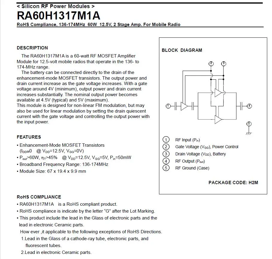 RA60H1317M1A 5