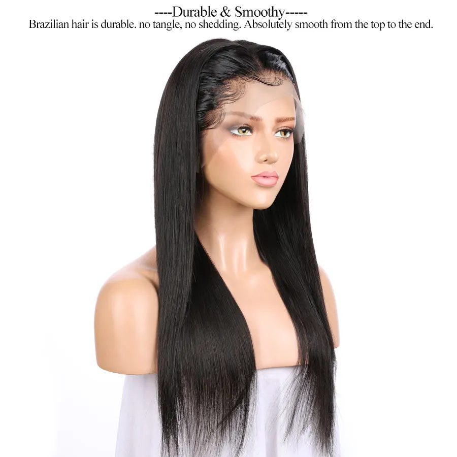 ЕВА волос Full Lace человеческих волос парики с ребенком волос предварительно сорвал бесклеевого парики для Для женщин прямо бразильский