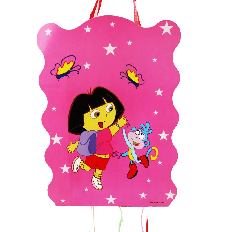 

2set/lot Dora the Explorer theme paper folding pinata kids birthday candy boxes birthday funny game Dora the Explor theme pinata