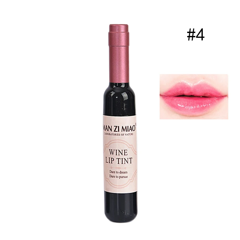 6 цветов винно-красная жидкая помада водостойкие долговечные увлажняющие губные помады блеск для губ красные губы оттенок корейская косметика - Цвет: 4