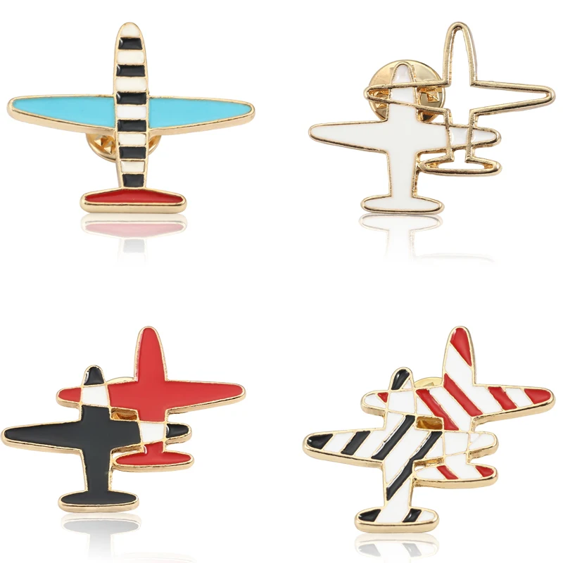 Fashion-Airplane-Brooch-Enamel-Pin-Cartoon-Tiny-Colorful-Aircraft-Air-Plane-Brooches-Women-Denim-Pins-Button